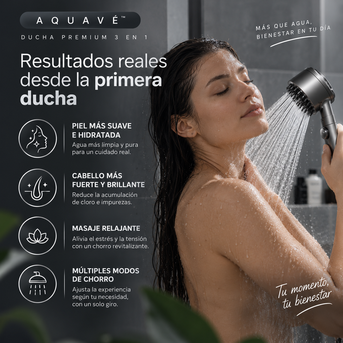 Más Presión, Filtración y Masaje en Tu Ducha | AQUAVÉ™