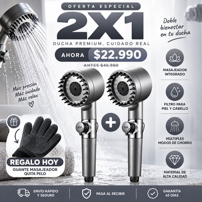 Más Presión, Filtración y Masaje en Tu Ducha | AQUAVÉ™