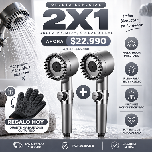 Más Presión, Filtración y Masaje en Tu Ducha | AQUAVÉ™