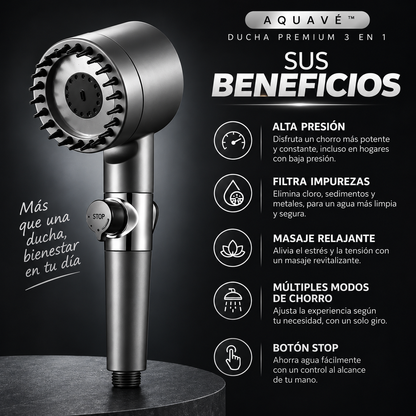 Más Presión, Filtración y Masaje en Tu Ducha | AQUAVÉ™