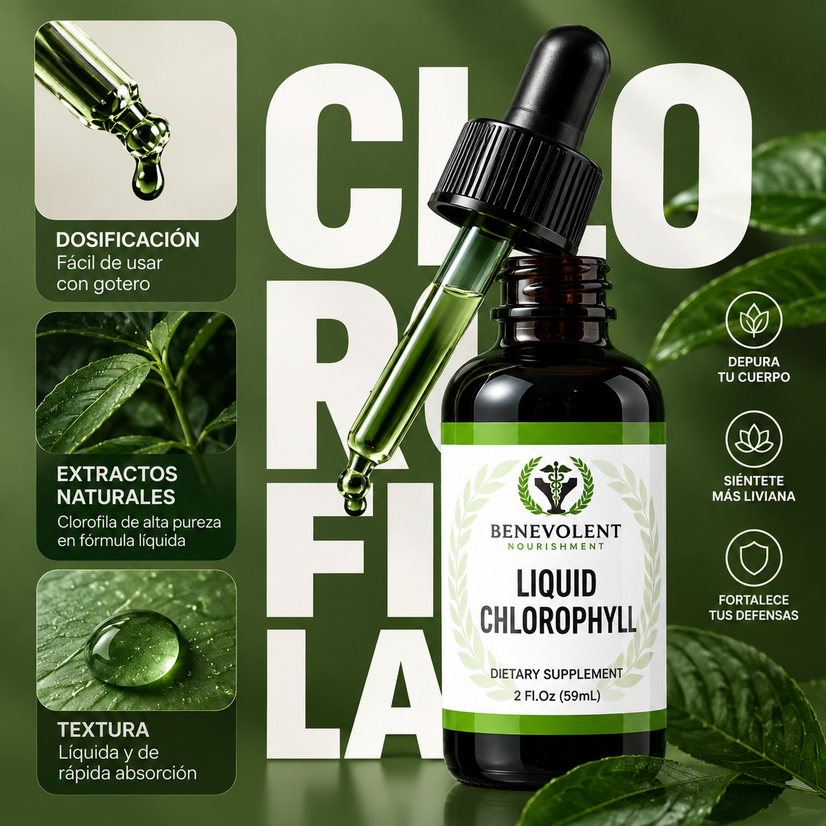 Siéntete bien por dentro y refléjalo por fuera — Clorofila Benevolent 2x1
