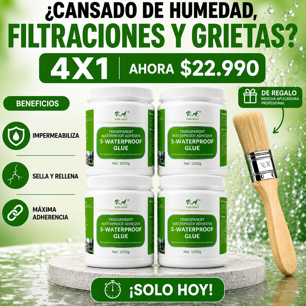 Repara Hoy Antes de que Cueste Más: Pack 4x1 + Brocha de Regalo